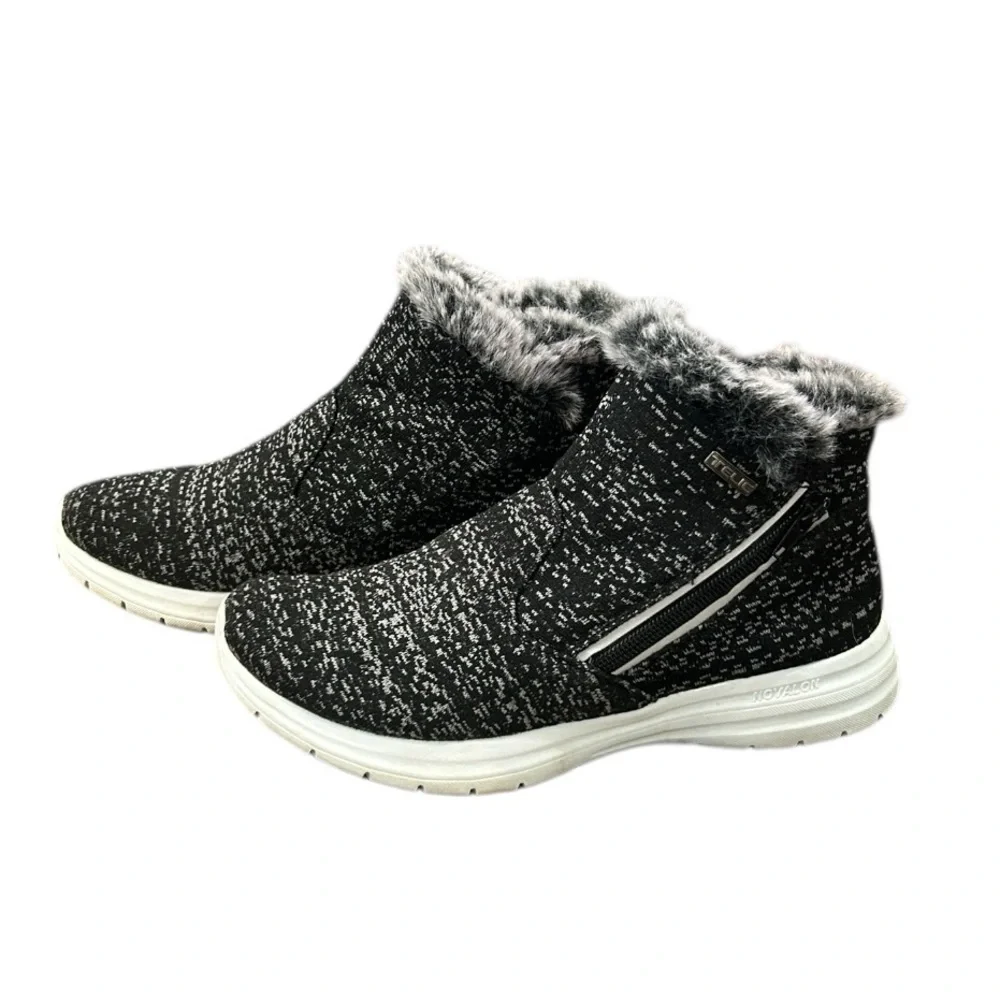 Telic Apres-Ski Recovery Comfort Boot Granite Gray Ankle High Top Faux Fur Sz 8